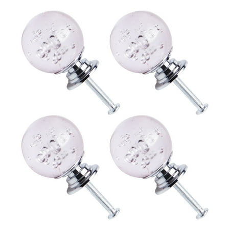 Pink Kids Drawer Knobs - 30mm Dia Crystal Knobs Wardrobe Dresser Door Knobs Pull Handle for Home Office Furniture Cupboard Decorative Pink 4pcs