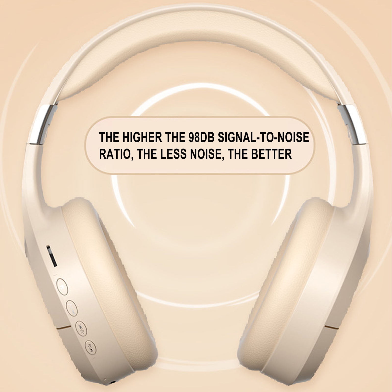 Wireless Headphones with Microphone – Bluetooth 5.0 Gaming Headset, 38ms Low Latency, Passive Noise Isolation, Foldable, Comfortable Earmuffs – for Sports & Daily Use – 4 Colors Available