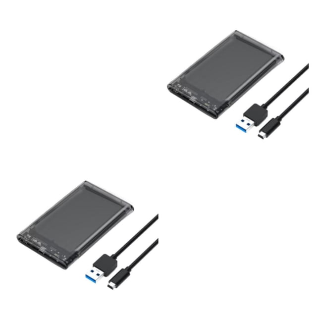 Bearachild Carcasa HDD transparente SSD, adaptador externo de carcasa mecánica de estado sólido, dispositivo móvil portátil de alta velocidad Type1 NO1