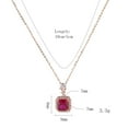 thumbnail image 6 of Anniversary Birthstone Necklace for Women, 925 Sterling Silver with Square-Cut Synthetic Ruby & Cubic Zirconia Halo, Gift for Mom Girlfriend Wife, 6 of 6