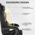thumbnail image 4 of Luxvie Velvet Fabric Gaming Chair with Footrest High Back Ergonomic Reclining Computer Gamer Chair with Headrest and Massage Racing Style PC Video Game Chair Suitable for Adults, Black, 4 of 10