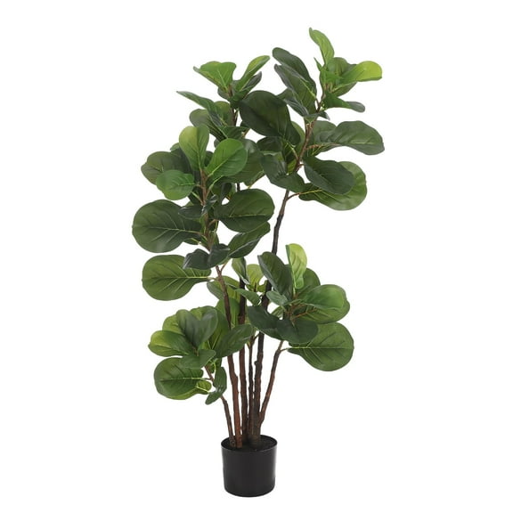 Kojooin Potted Artificial Fiddle Leaf Fig Tree, 3.9 FT Tall – Faux Ficus Lyrata with 72 Leaves, Sturdy Trunks, Indoor & Outdoor Decorative Floor Plant