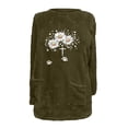 thumbnail image 2 of WXLWZYWL Womens Fuzzy Fleece Pullover Sweatshirt Long Sleeve Crew Neck Loose Fit Tunic Tops with Pockets Fall Winter Warm Tops, 2 of 6