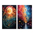 thumbnail image 2 of Designart "Hardedge Art Sublime Tree consistency I" Hard Edge Painting Wall Art Set Of 2 - Multi-Color Abstract Gallery Wall Set For Home Decor, 2 of 7