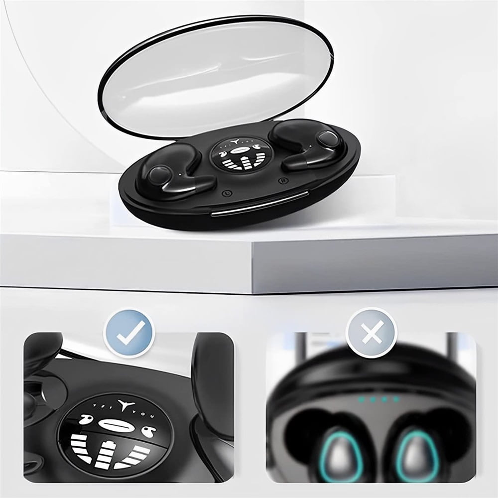 Invisible Sleep Wireless Earphone Ipx5 Waterproof, True Wireless Earbuds Sense-Free to Wear Bluetooth 5.3 Headphones Touch Control with Wireless Charging Case
