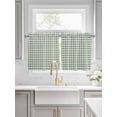 thumbnail image 2 of Half Window Curtain 36 Inches Long, Sage Green Buffalo Plaid Window Treatment Curtain Drapes, Farmhouse Green White Checkered Small Tier Curtains for Bathroom Over Sink, 27.5"x36", 2 Panels, 2 of 7