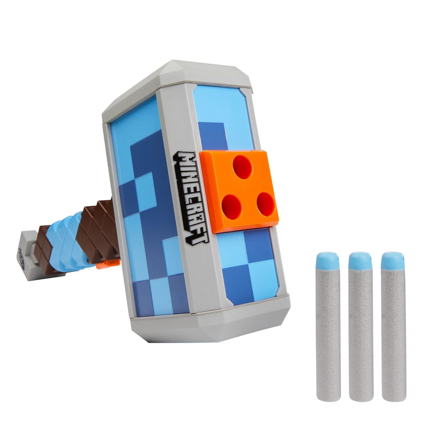Nerf Minecraft Stormlander Dart-Blasting Hammer, Fires 3 Darts, Includes 3 Official Nerf Elite Darts