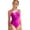 Hot Pink, variant on Girls One Piece Swimsuit with Adjustable Straps â Contrast Color Padded Bathing Suit for â Modest Tween Swimwear with White Trim, Quick Dry & Stretch Fabric for Beach & Pool (Army Green/11Y)