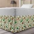 thumbnail image 1 of Clover Bed Skirt, Irish Culture Themed Pattern Beer Horse Shoe Coin Pot Leprechaun Hat, Elastic Bedskirt Dust Ruffle Wrap Around for Bedding Decor, 4 Sizes, Ivory Multicolor, by Ambesonne, 1 of 2