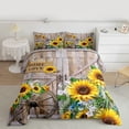 thumbnail image 2 of Homewish Rustic Sunflower Queen Comforter Set,Country Farmhouse Lodge Bedding Sets,Yellow Floral Bedding Comforter Set For Boys Girls,Breathable Home Decor,3 Pieces, 2 of 8