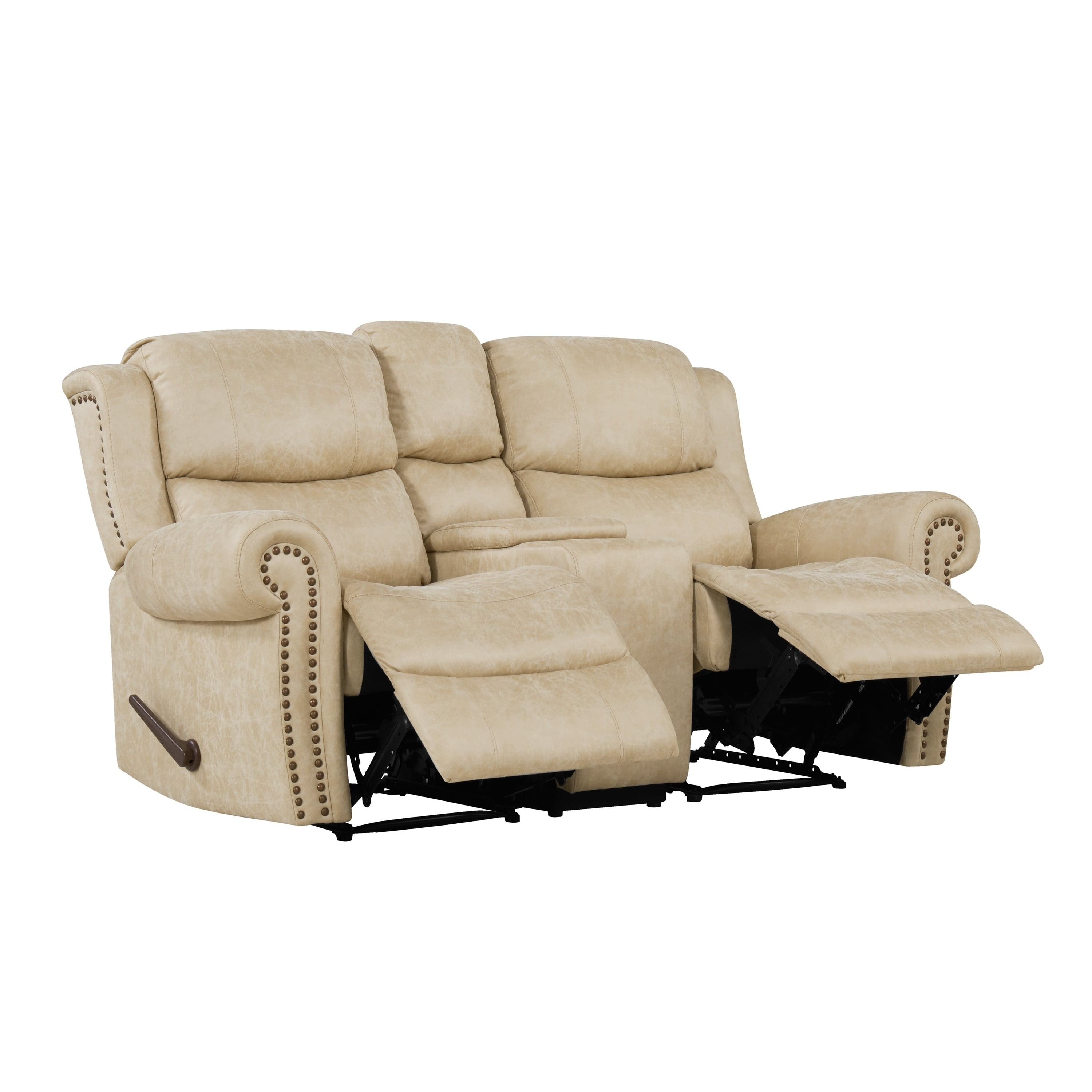 Copper Grove Wels 2 Seat Rolled Arm Recliner Loveseat With Power Storage Console 6069