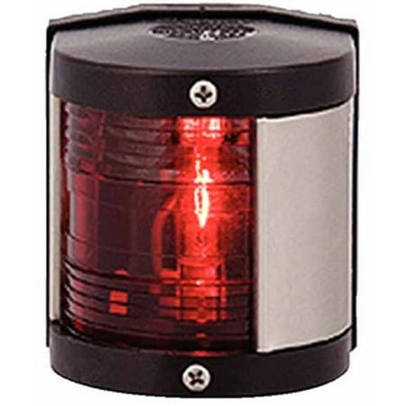 Aqua Signal 25300 Series 25 Classic 12V Navigation Light for Power or Sail Boats Up to 39', Port Side Mount, Black