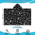 thumbnail image 2 of Black White Star Moon Pattern Hooded Bath Towel，60"x35" for Ages 3 To 12 Kids, Quick Dry Lightweight Soft Microfiber Hood Beach Towel Cover Up for Kids, 2 of 7