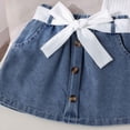 thumbnail image 5 of kaprioy Toddler Girl Clothes Toddler Baby Girl Summer Outfit 9 12 18 24 Months 2T 3T 4T Round Neck Lace Sleeve Tank Top and Skirt 2 Pcs Clothes Set, 5 of 6