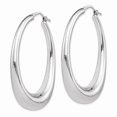thumbnail image 2 of FB Jewels Sterling Silver Polished Rhodium Plated Hollow Hoop Earrings, 2 of 3