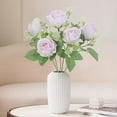 thumbnail image 1 of Ramo de Rosas Artificiales de Seda de 30 Cm | Arreglo Floral de Dalias y Hortensias con Follaje | Decoración para El Hogar, Bodas, Fiestas y Jardín. Ramo de Flores Artificiales., 1 of 6