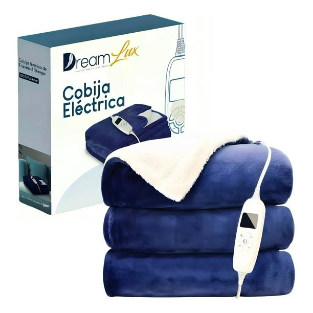 Cobija Eléctrica 152x177cm Cobertor Térmico Matrimonial Hot Azul