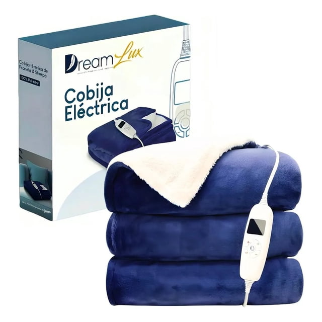 Cobija Eléctrica 152x177cm Cobertor Térmico Matrimonial Hot Azul