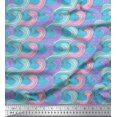 thumbnail image 1 of Soimoi Blue Cotton Poplin Fabric Artistic Waves Abstract Fabric Prints By Yard 56 Inch Wide, 1 of 3