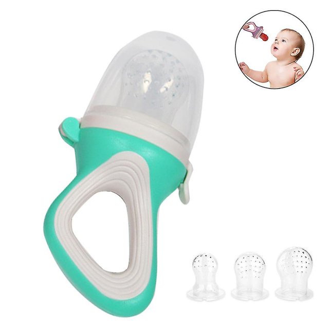 Chupete alimentador de frutas para bebés, alimentador de alimentos para bebés, alimentador de alimentos frescos, juguete para la dentición de frutas para bebés, 1 paquete y 2 clips para chup