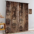thumbnail image 4 of Black Bear Paw Prints Blackout Curtains, Retro Wood Plank Pattern Animal Window Drapes, Breathable Soundproof Curtains Soft Feel Easy to Clean Apply to Living Room Bedroom Kid Room-W42xL54in, 4 of 6