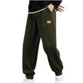 thumbnail image 2 of Pisexur Mens Sweatpants Elastic Bottom Straight Leg Sweatpants Solid Color Drawstring Cotton Casual Pants Loose Jogger Workout Pants for Men Plus Size Sweatpants with Pockets S-3XL, 2 of 9