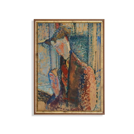 Cubist Portrait Poster Vintage Modernist, Bohemian Wall Art Home Decor, 8x12 UNFRAMED