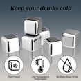 thumbnail image 3 of Whiskey Stainless Steel Ice Cubes, Reusable Whiskey Stones for Scotch and Bourbon, Freezer Storage Tray and for Red Wine, Bar Beer, Scotch, Vodka Drinks-6pcs, 3 of 5