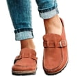 thumbnail image 1 of Zuecos cómodos informales para mujer, sandalias sin cordones de gamuza, zapatos de verano para el hogar y la oficina, 1 of 4