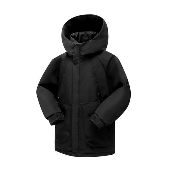 WOYY Little Boys Winter Down Jacket Neck Windproof Puffer Coat Outerwear, Sizes 5-6