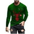 thumbnail image 3 of Visit the JURANMO Store Big and Tall Fall T Shirts for Men Christmas Santa Graphic Round Neck Long Sleeve Tees Loose Fit Casual Fall Tee Tops Green XXL, 3 of 6