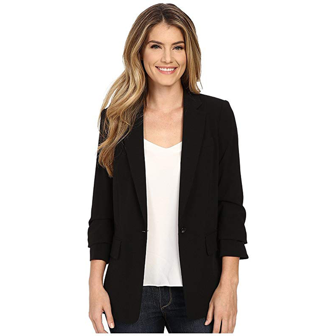 Michael Kors Women's Blazer Jacket Deep Single Button, Black, 12 -  
