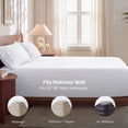 thumbnail image 3 of U by Bedsure Stay Put King Sheet Sets, 4 Piece 18" Deep Pockets Non-Slip Polyester Microfiber Bed Sheets, White, 3 of 11