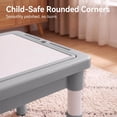 thumbnail image 5 of TLSUNNY Kids Table and 2 Chairs Set, W/ Large Storage & Double-Sided Graffiti/Block Building Table Top, 4 Drawers, for Age 3+, Height Adjustable, 5 of 12