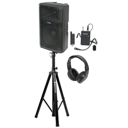 Samson RS115A 15" 400w Speaker+Bluetooth+Wireless Headset for Yoga/Spin/Pilates