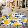 thumbnail image 6 of Lemon Round Tablecloth for 36-44 Inch Tables, Fitted Table Cover with Elastic Edge, Watercolor Blue Yellow Branch Summer Spring Waterproof Outdoor Table Cloth Protector for Patio Garden Dinner Picnic, 6 of 9