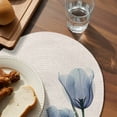 thumbnail image 3 of Spring Floral Round 13 Inch Placemats Set of 8, Blue Tulip Summer Botanical Rustic HeatResistant Non Slip Place Mats for Dining Table, Wipeable Braided Kitchen Table Mats for Housewarming, 3 of 9