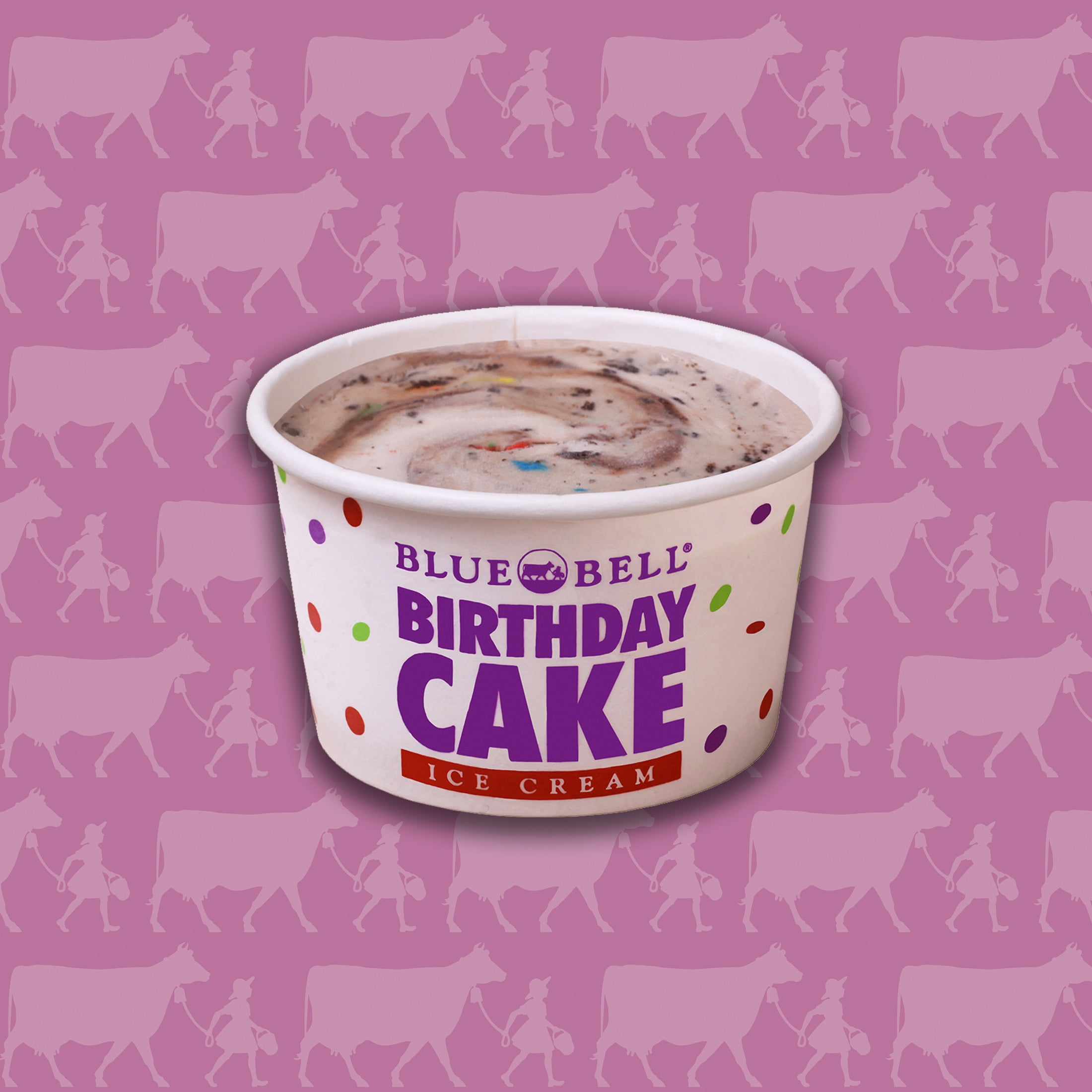 Blue Bell Birthday Cake Ice Cream Cups, 3.0 fl oz, 12 Count