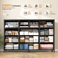 thumbnail image 5 of Dresser for Bedroom TV Stand with 13 Drawers for for 55" TV, Fabric Wide Dresser for Living Room,Gray, 5 of 8