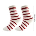 thumbnail image 3 of PEIBang Christmas Fuzzy Socks for Women,Holiday Stripe Slipper Socks,Warm Winter Xmas Stocking Stuffer Gifts, 3 of 6