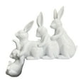 thumbnail image 3 of 2PCS Easter Decorations Resin Bunny Family Figurine 6.69 Inch Tabletop Decor for Home, Easter Decor Four Rabbits Sculpture for Party Shelf Display, 3 of 9