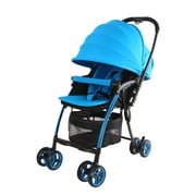 Wonderbuggy Nano Ultralight One Hand Fold Aluminum Compact Stroller With Reversible Handle - Blue