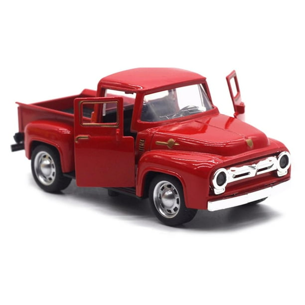 Red Truck Toy Decoration Realistic Small Size Model Playthings Gift with Small Size Auto Playthings Vintage Car Toys Christmas Gift Xmas Adorn