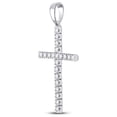 thumbnail image 2 of Mia Diamonds 10kt White Gold Womens Round Diamond Cross Pendant 1/3 Cttw, 2 of 2
