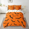 thumbnail image 2 of Feelyou Cartoon Bat Print Bedding Comforter Set 7pcs, Gothic Happy Halloween King Bedding Sets, Teen Boy Girl Kid Reversible Bed Sheets, Microfiber Bedroom Decor, 3pcs, 2 of 7