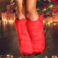 thumbnail image 2 of Fauean Leg Warmers Womens Fashion Fluffy Comfortable and Warm Party Dance Accessories Red, 2 of 4