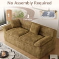 thumbnail image 3 of Tmjmj 71" Loveseat Sofa, Corduroy Memory Foam Cloud Boneless Couch, 3-Seater Compressed Sofa for Living Room Bedroom, No Assembly Required, Camel, 3 of 9