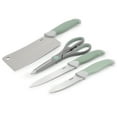 thumbnail image 3 of Oster Linbergh 14 Piece Stainless Steel Cutlery and Cutting Board Set in Green with Soft-Grip Handles, 3 of 6