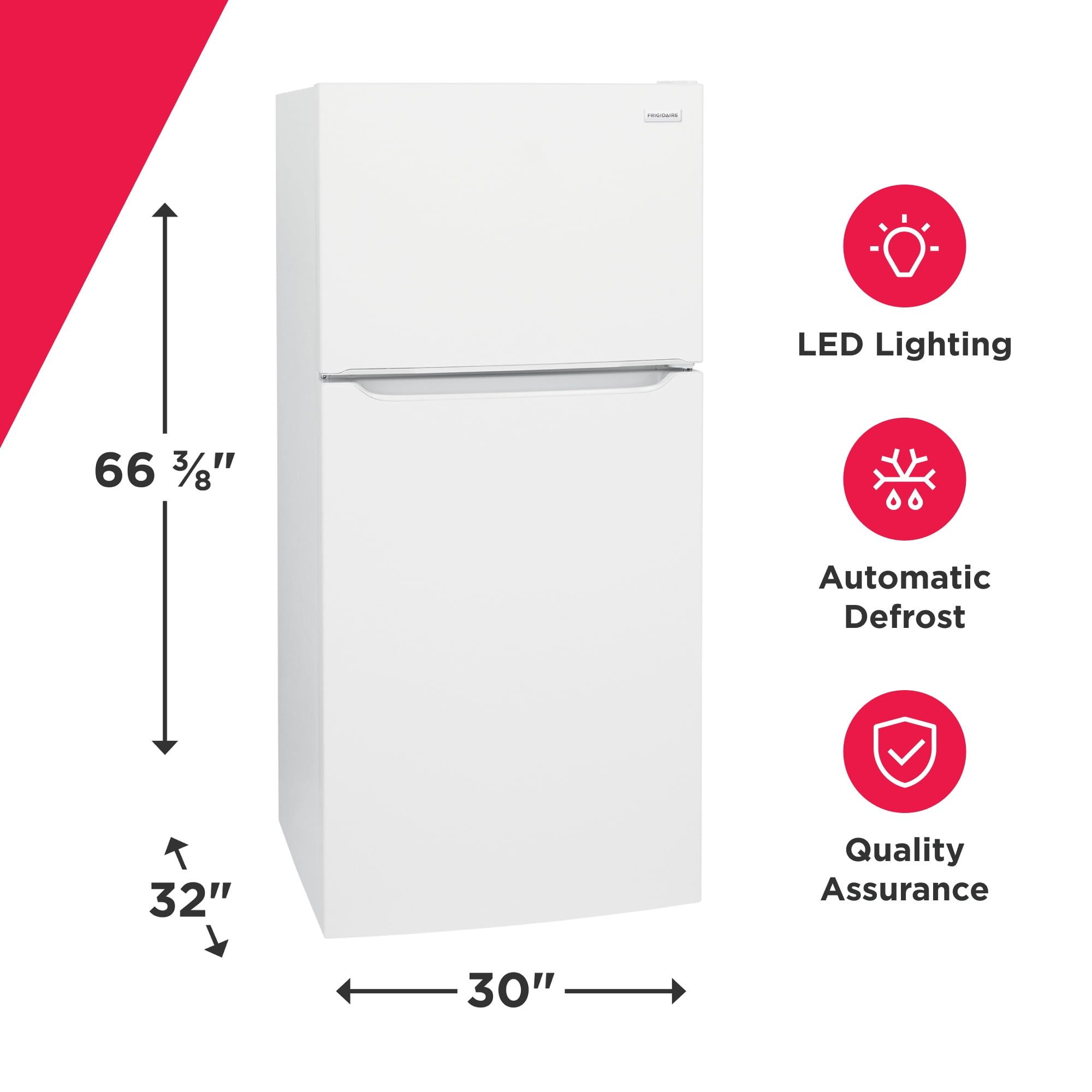 Frigidaire FFTR2045VW 20 Cu. Ft. Top-Freezer Refrigerator, Garage Ready, White