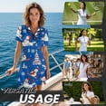 thumbnail image 6 of Chririnla Christmas Snowman Tree Women's Golf Tennis Dresses Short Sleeve Zipper Workout Athletic Dress with Shorts and Pocket for Women Sun Protection A Line Slim Sundress Golf Outfit, 6 of 7